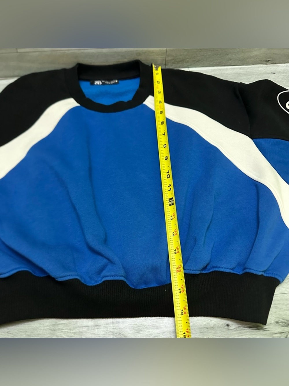 Zara Ford Mustang Cropped Colorblock Sweatshirt L - Picture 6 of 9
